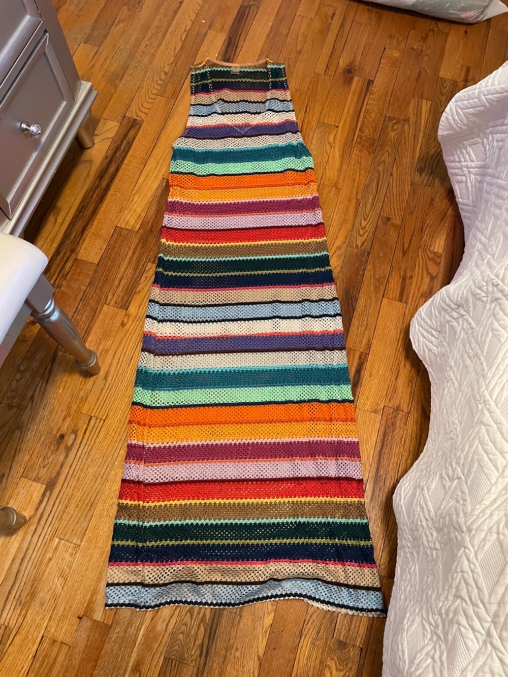 PQ Swim Multicolor Striped Crochet Maxi Coverup